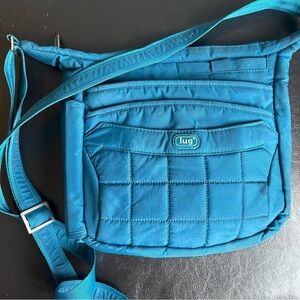 Lug Blue Quilted ‘Flutter’ Mini Cross Body Bag